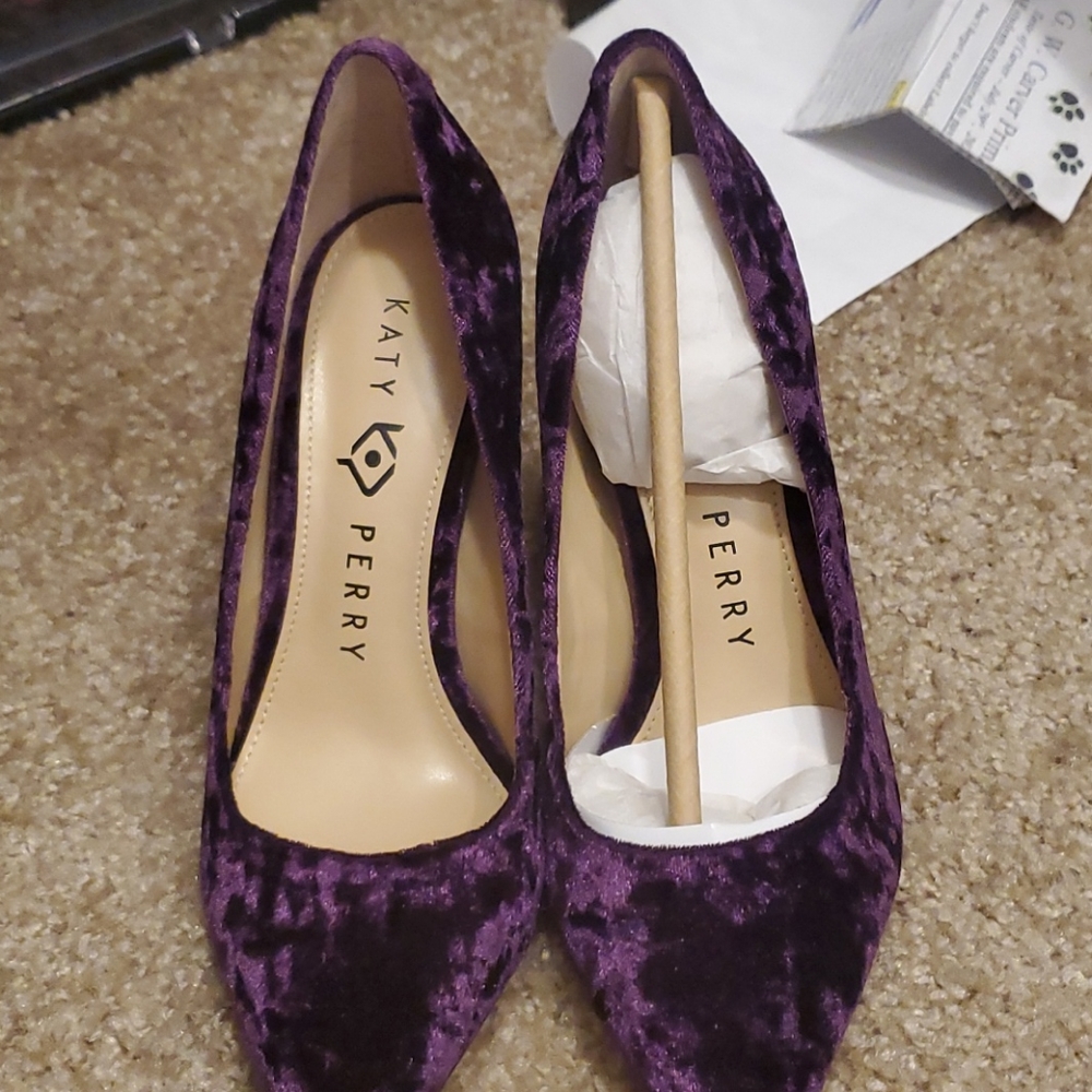 Katy Perry velvet purple heels